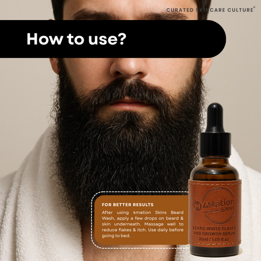 Beard White Flakes and Growth Serum (30 ml) | Melatonin, Fenugreek Seed Extract & Vitis Vinifera Seed Oil