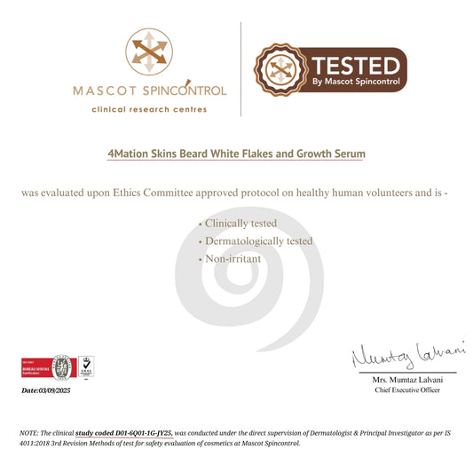 Beard White Flakes and Growth Serum (30 ml) | Melatonin, Fenugreek Seed Extract & Vitis Vinifera Seed Oil
