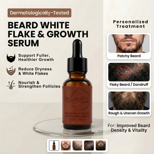Beard White Flakes and Growth Serum (30 ml) | Melatonin, Fenugreek Seed Extract & Vitis Vinifera Seed Oil