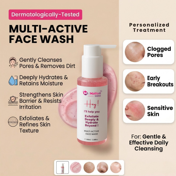 Multi Active Face Wash (100 ml) | Niacinamide, Ceramides & Hyaluronic Acid