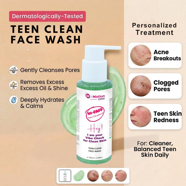 Teen Clean Face Wash (100 ml) | Ceramides, Willow Barks Extract & Encapsulated Neem Oil Beats
