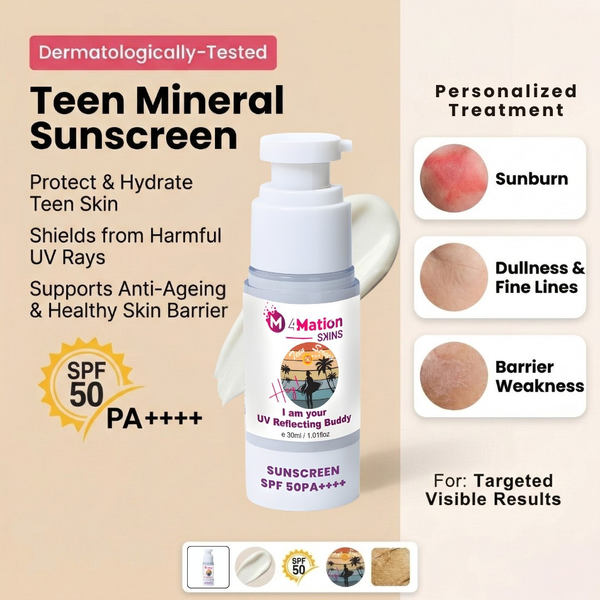 Teen Screen (30 ml) | Zinc Oxide, Titanium Dioxide & Raspberry Seed Oil